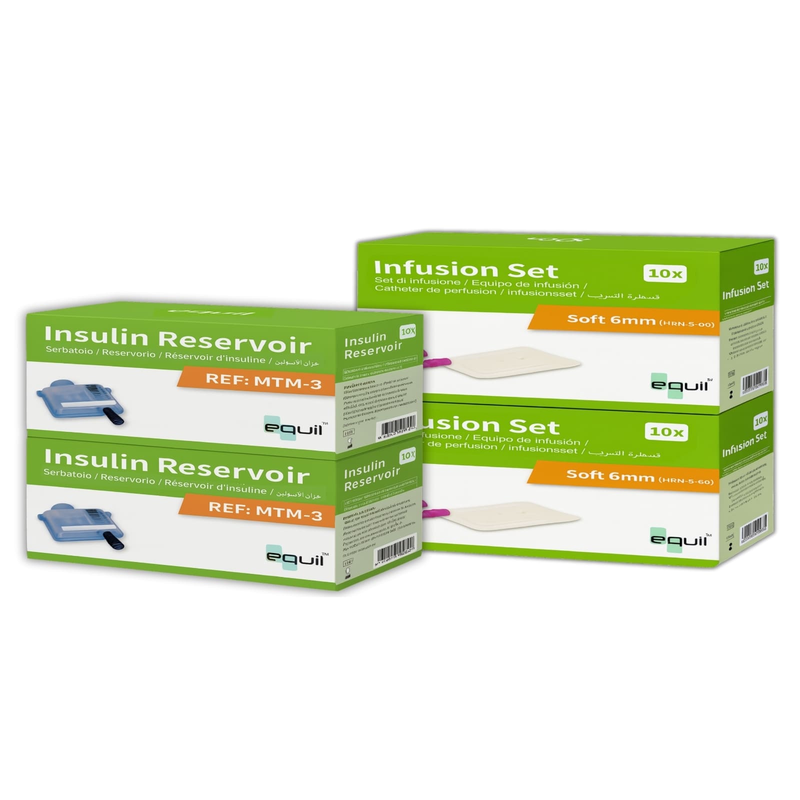 Equil Insulin pump packs 2 infusion set and 2 reservoir
